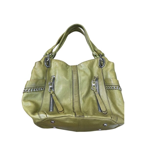 B. Makowsky womans green Leather vintage hobo shoulder handbag SKU 9039 - Picture 1 of 16